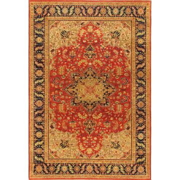 Rugsville Ric Traditional Heriz Floral Red Hand Knotted Wool Rug 360 x 540 cm