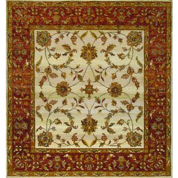 Rugsville Raine Traditional Beige Floral Hand Knotted Wool Rug 10290 2.7x10.1 Runner