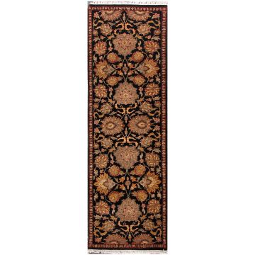 Rugsville Casper Traditional Floral Black Hand Knotted Wool Rug 360 x 540 cm