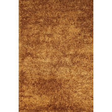 Rugsville Meo Shag Modern Yellow & Gold Solid Handmade Polyester Rug 60 x 90 cm