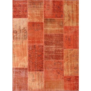 Vintage Patchwork Modern Overdyed Hand Knotted Area Rug-Amber Glow 11063 240 x 300 cm