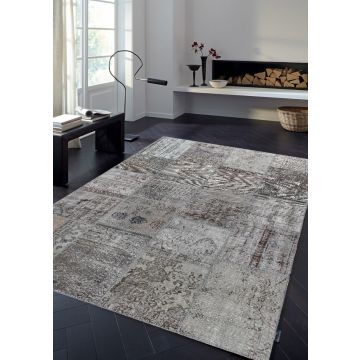 Vintage Patchwork Modern Overdyed Hand Knotted Area Rug- Atmosphere 11065