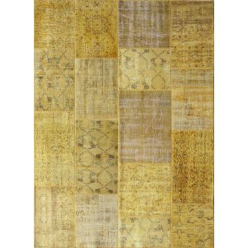 Vintage Patchwork Modern Overdyed Hand Knotted Area Rug-Autumn 11067 120 x 180 cm