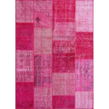 Vintage Patchwork Modern Overdyed Hand Knotted Area Rug-Festival Fuschia11075 240 x 300 cm