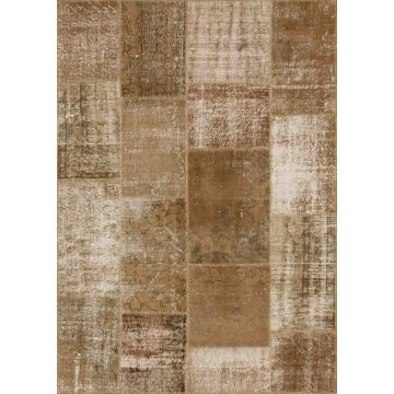 Vintage Patchwork Modern Overdyed Hand Knotted Area Rug-Warm Grey 11085 360 x 540 cm
