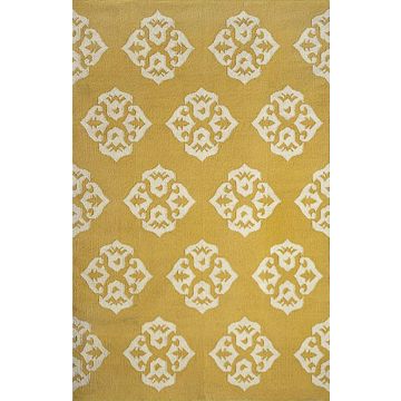 Rugsville Renee Contemporary Yellow & Gold Graphic Handwoven Wool Rug 240 x 300 cm