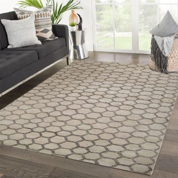 Rugsville Moroccan Geometric Tan & Ivory Hand Knotted Wool Rug 360 x 450 cm
