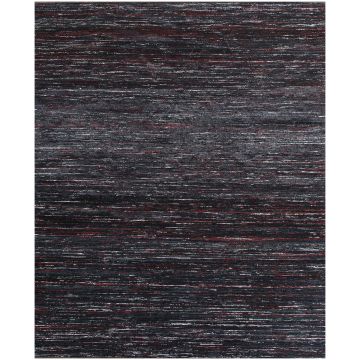 Rugsville Aubert Contemporary Black Graphic Hand woven Sari Silk Rug 240 x 300 cm