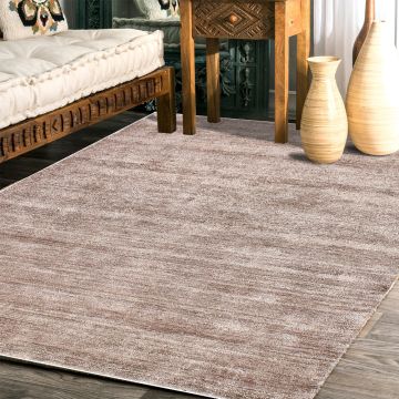 Rugsville Lina Contemporary Solid Hand Knotted Gray Bamboo Silk Rug 18003