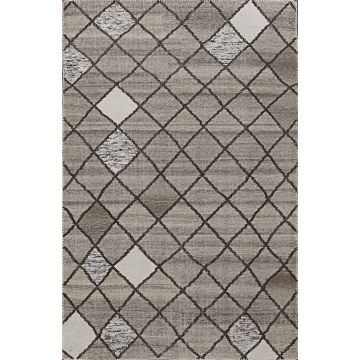 Rugsville Contemporary Nicco Geometric Gray Hand Knotted Jute Rug 150 x 240 cm