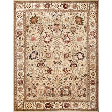 Rugsville Antique Heriz Beige Wool Hand Knotted Traditional Rug 270 x 360 cm