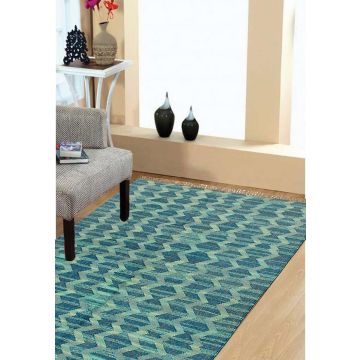 Rugsville Contemporary Flat Weave Abstract Multi Jute Rug 120 x 180 cm