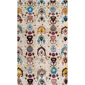 Rugsville Justin Ikat Hand Knotted Sari Silk Tribal Rug 120 x 180 cm