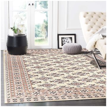 Bokhara Fine Hand Knotted Worsted Wool Ivory Beige Rug 4' x 6'