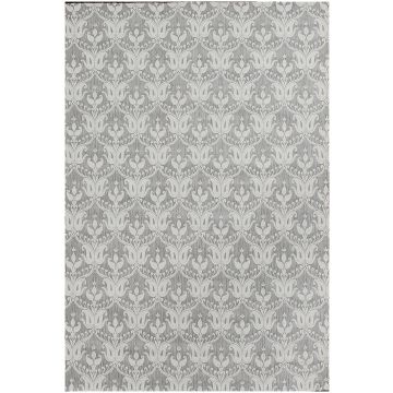 Rugsville Contemporary Gray Abstract Wool Silk Rug 120 x 180 cm