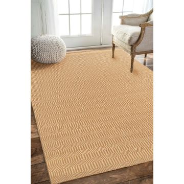 Rugsville Casual Contemporary Abstract Beige Jute Rug 150 x 240 cm