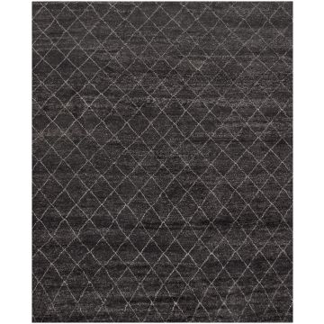 Rugsville Dara Contemporary Black Wool Moroccan Rug 240 x 300 cm