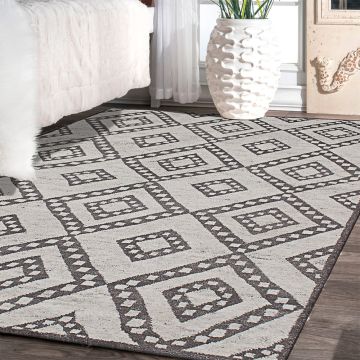 Rugsville Beni Contemporary Gray Wool Moroccan Rug 180 x 270 cm
