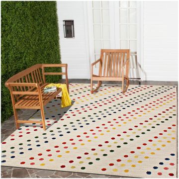 Rugsville Contemporary Tan & Ivory Malicia Dotted Hand Woven Wool & Jute Rug 38014