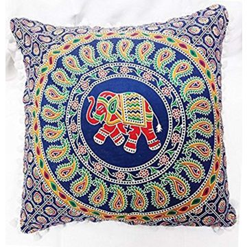 Rugsville Bohemian Blue Mandala Pillow cover 40 x 40 cm