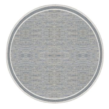 Dario Modern Geometric Gray Handmade Flat Weave Wool Rug 210 x 210  cm