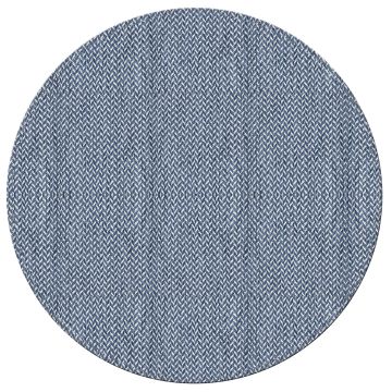 Delfina Modern Geometric Blue Handmade Flat Weave Wool Rug 270 x 270cm