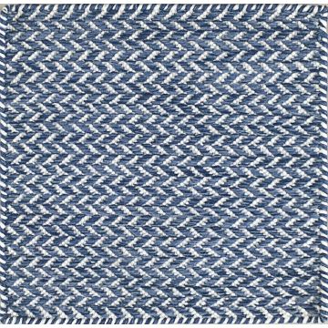 Delfina Modern Geometric Blue Handmade Flat Weave Wool Rug 210 x 210 cm
