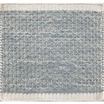 Dino Modern Geometric Gray Handmade Flat Weave Wool Rug 210 x 210 cm