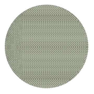 Domenica Modern Geometric Green Handmade Flat Weave Wool Rug 210 x 210cm