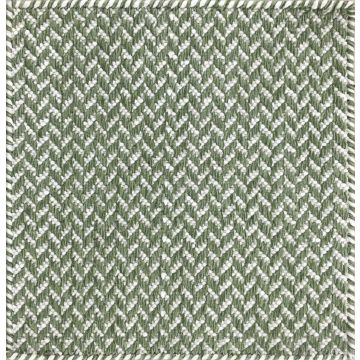 Domenica Modern Geometric Green Handmade Flat Weave Wool Rug 210 x 210 cm
