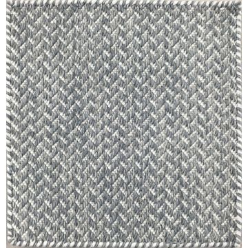 Durante Modern Geometric Gray Handmade Flat Weave Wool Rug 300 x 300 cm