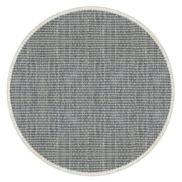 Donati Modern Gray Geometric Handmade Flat Weave Wool Rug 240 x 240 cm