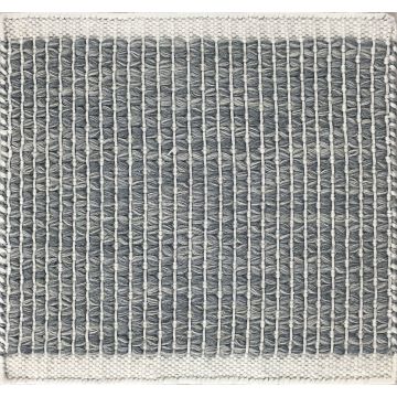 Donati Modern Geometric Gray Handmade Flat Weave Wool Rug 300 x 300 cm