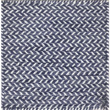 Donte Modern Geometric Blue Handmade Flat Weave Wool Rug 210 x 210 cm