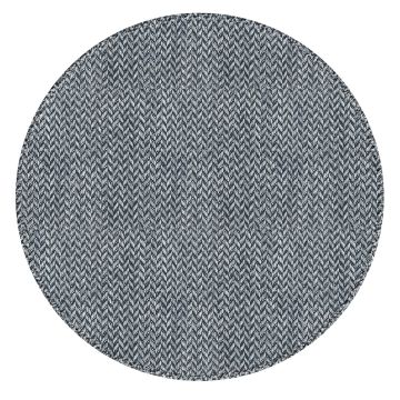 Duran Modern Geometric Blue Handmade Flat Weave Wool Rug 300x300 cm