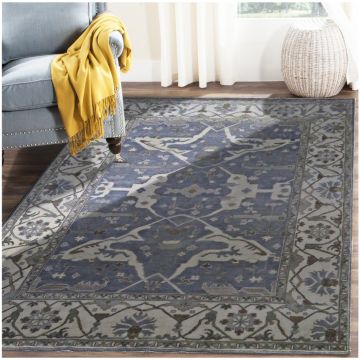 Rugsville Sandro Persian Traditional Floral Gray Hand Knotted Wool Rug 420 x 600 cm