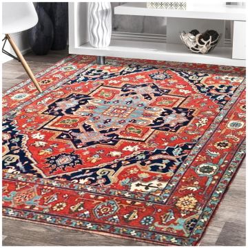 Rugsville Ambrosi Persian Traditional Floral Rust Hand Knotted Serapi Wool Rug 420 x 600 cm