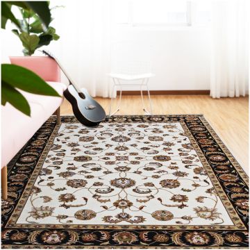 Rugsville Agosto Persian Traditional Floral Ivory Hand Knotted Wool Rug 420 x 600 cm