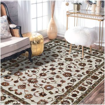 Rugsville Aurelio Persian Traditional Floral Ivory Hand Knotted Wool Rug 420 x 600 cm