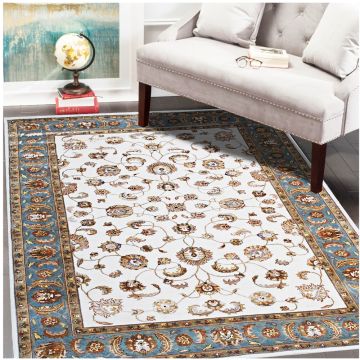 Rugsville Baggio Persian Traditional Floral Ivory Hand Knotted Wool Rug 180 x 180 cm