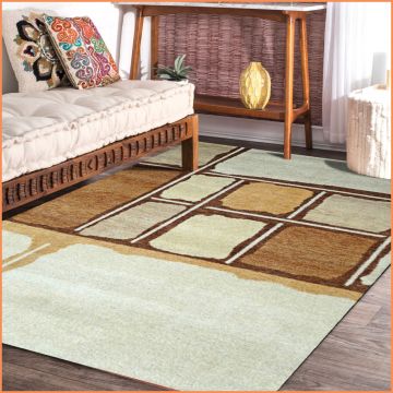 Rugsville Leo Modern Abstract White Hand Knotted Wool Rug 360 x 450 cm