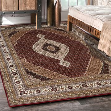 Rugsville Manon Tabriz Oriental Red Hand Knotted Wool Persian Rug 60 x 120 cm