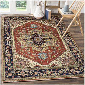 Rugsville Multi Antique Serapi Wool Hand Knotted Persian Rug 240x300 cm