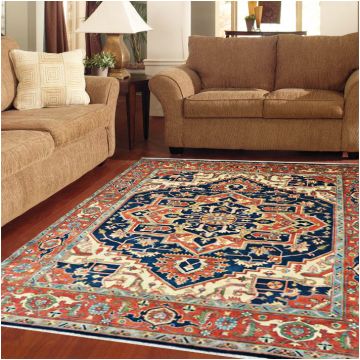 Rugsville Blue Antique Serapi Culture Wool Hand Knotted Rug 240x300 cm