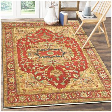 Rugsville Red Antique Serapi Crafted Wool Hand Knotted Rug 240x300 cm