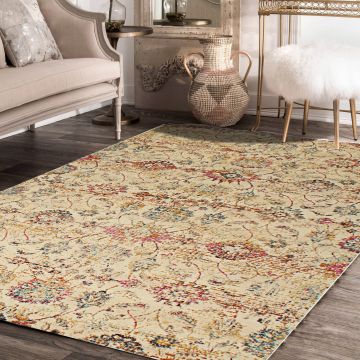 Rugsville Royce Ivory Floral Transitional Rug 165 x 235 cm