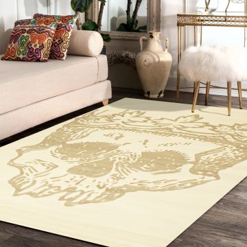 Rugsville Quest Ivory Graphic Persian Rug 152 x 235 cm