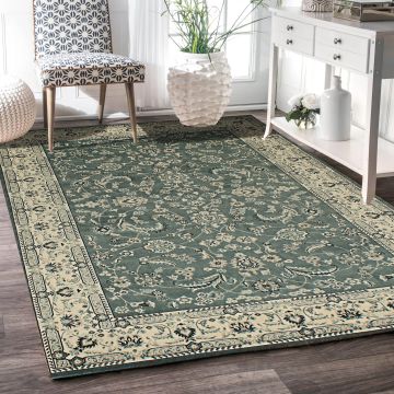 Rugsville Arielle Floral Green Persian Rug 152 x 235 cm