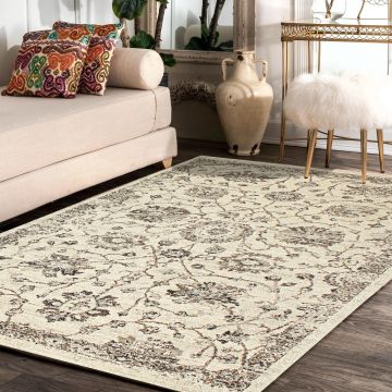 Rugsville Colombe Beige Floral Persian Rug 162 x 235 cm