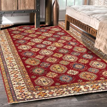 Rugsville Anara Tribal Kazak Red Hand Knotted Wool Carpet 270 x 360 cm